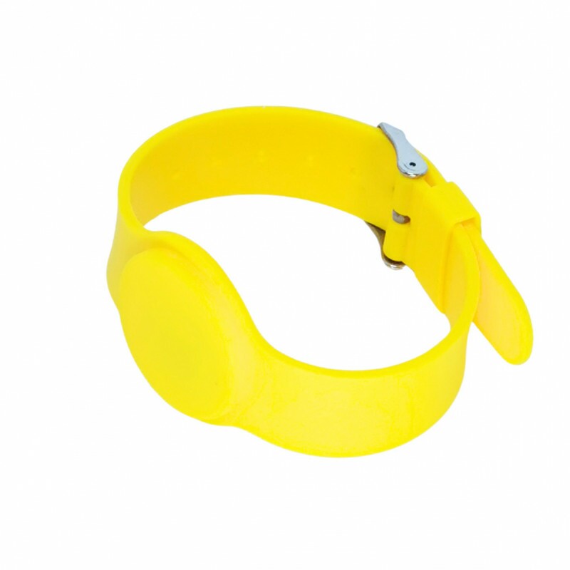 PULSEIRA SILICONE RFID 1K COM FECHO - COR AMARELA